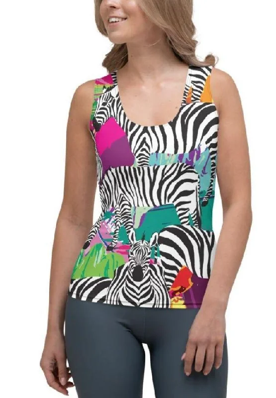 Colorful Zebra Tank Top