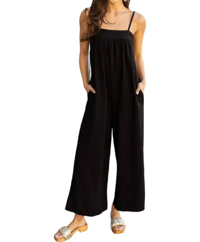 Cami Wide Leg Jumpsuit In Black