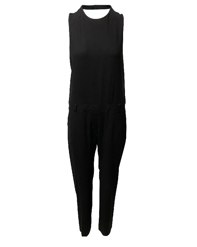 Iro Gennia Open Back Jumpsuit In Black Acetate