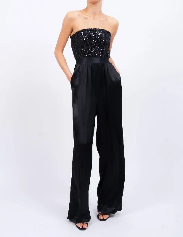 Sequin Jumpsuit In Black