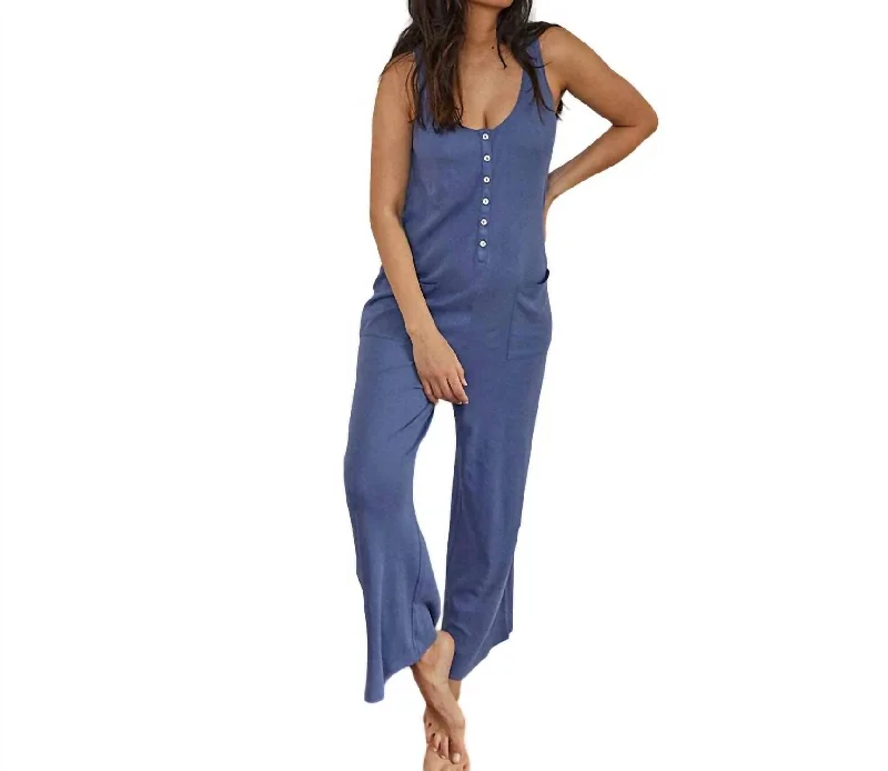 The 24/7 Feeding Jumpsuit In Blue Grey