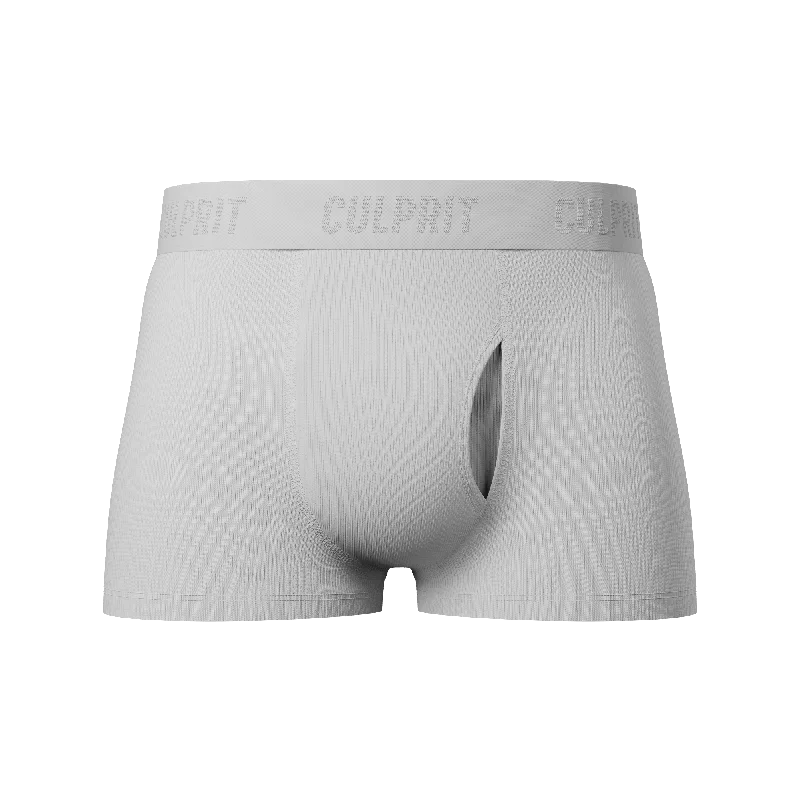 White Hot Ribbed Trunk Cut Boxer Briefs w/ fly