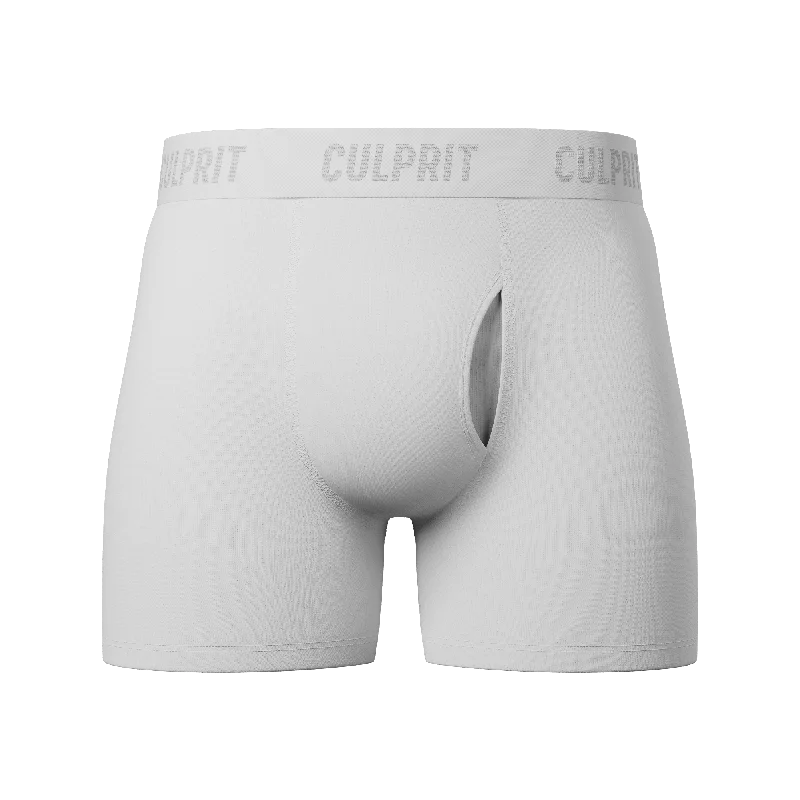 White Hot Solid Boxer Briefs w/ fly