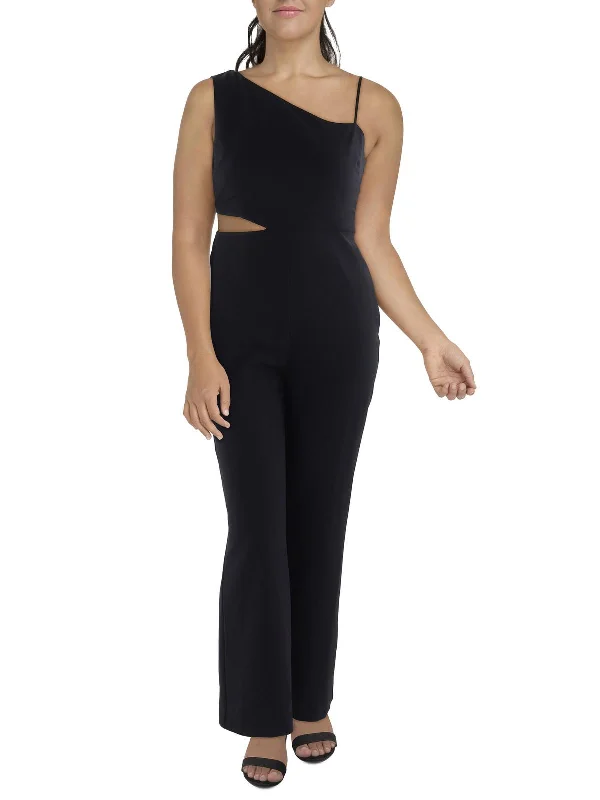 Womens One Shoulder Wide Leg Jumpsuit