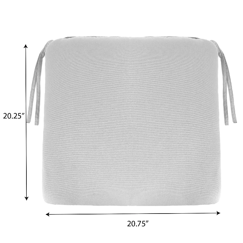 21" x 20" Outdoor Seat Cushion with Ties - 20.25'' L x 20.75'' W x 3'' H