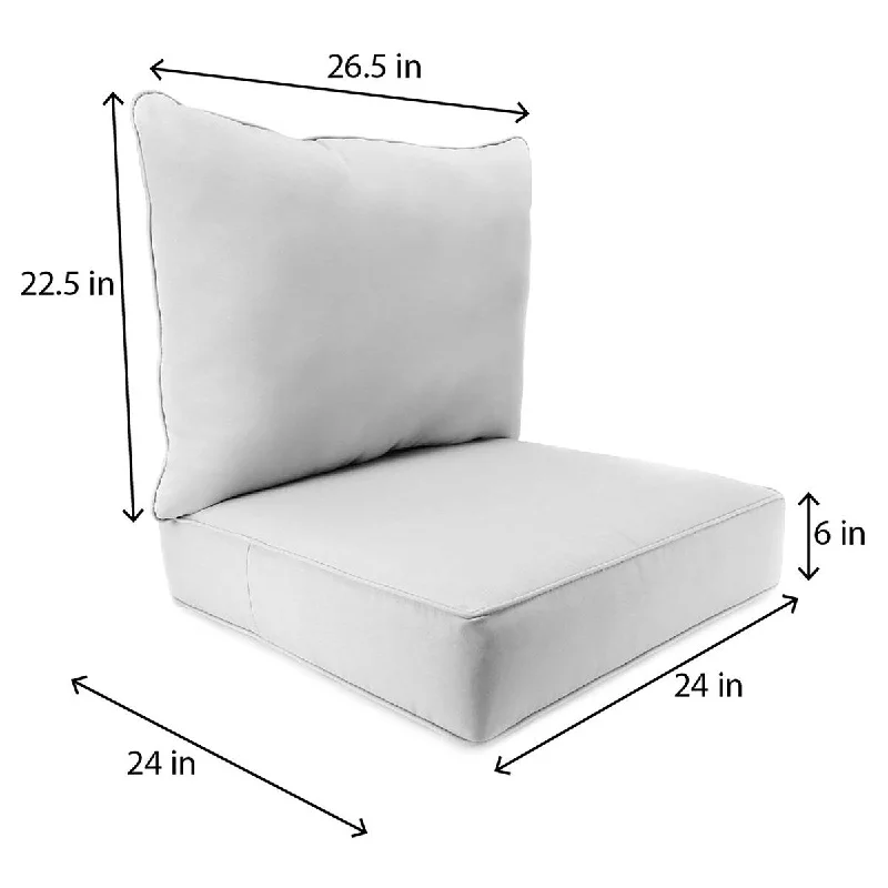 24" x 47" Outdoor Deep Seat Cushion Set with Welt - 46.5'' L x 24'' W x 6'' H