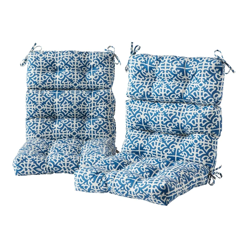 44-in x 22-in Outdoor Indigo High-Back Chair Cushions (Set of 2) (Cushions Only)