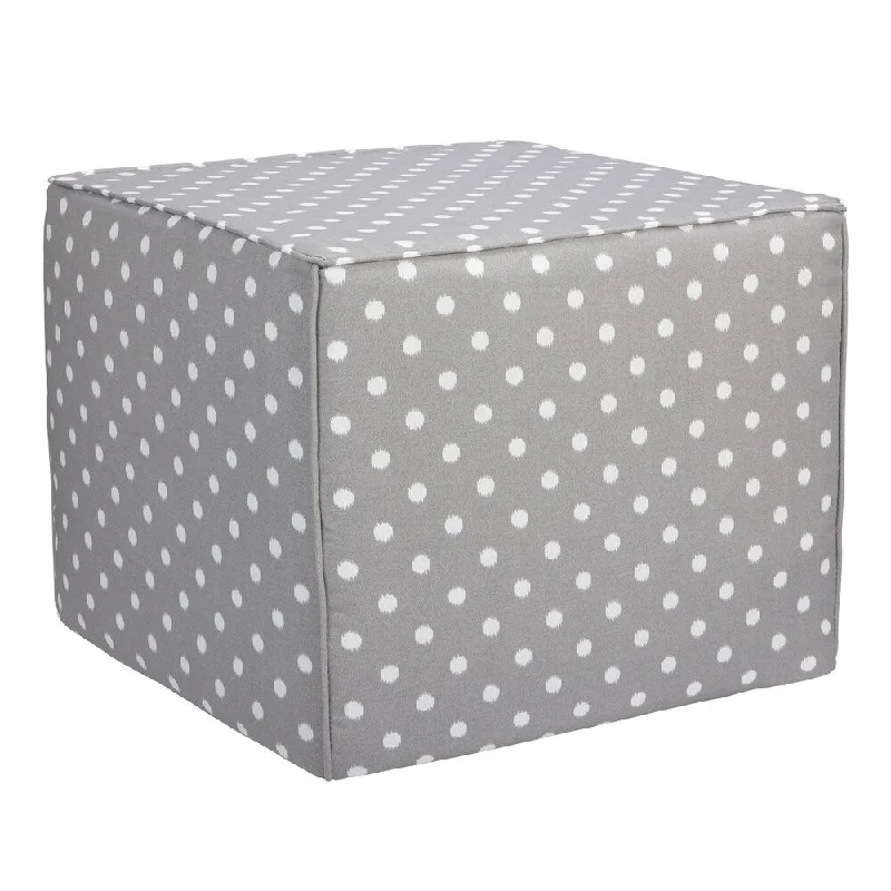 Brooklyn Grey Dots 22-inch Square Indoor/ Outdoor Ottoman