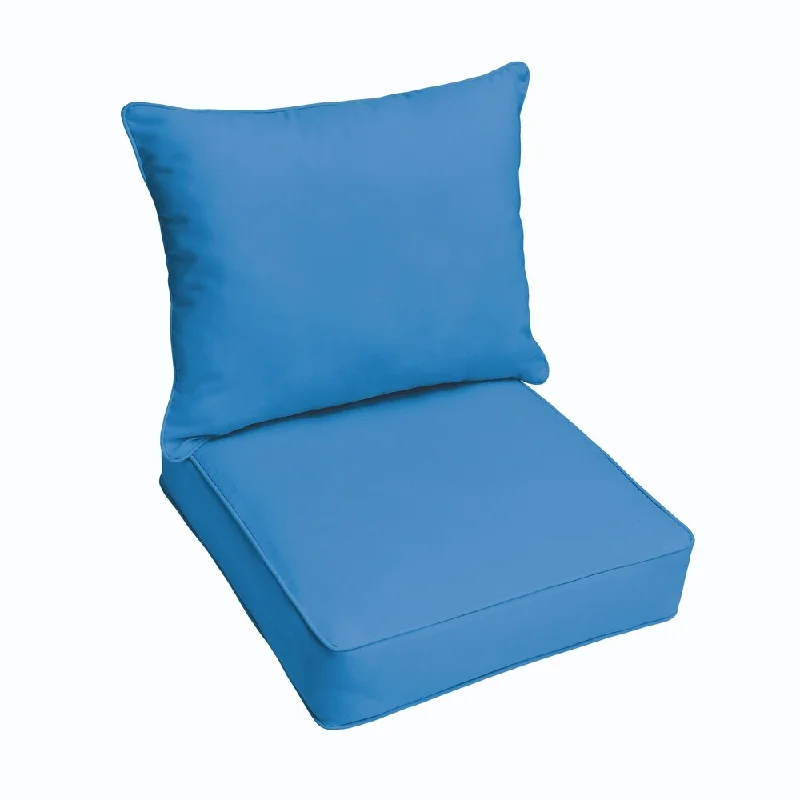 Dawson Sunbrella Canvas Capri Blue Indoor/ Outdoor Dri-Fast Cushion and Pillow Set