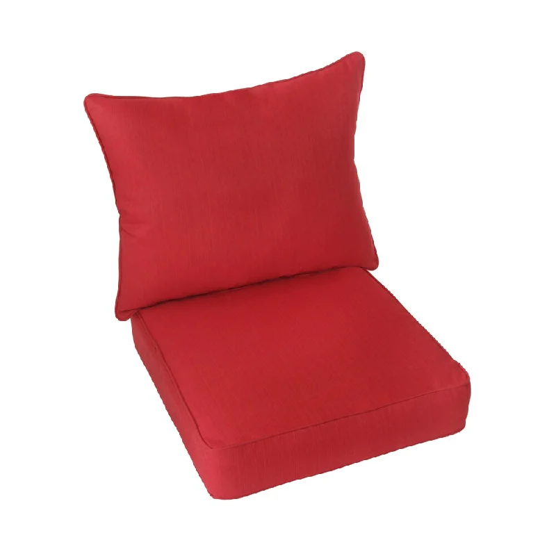 Dawson Sunbrella Textured Red Indoor/ Outdoor Dri-Fast Cushion and Pillow Set