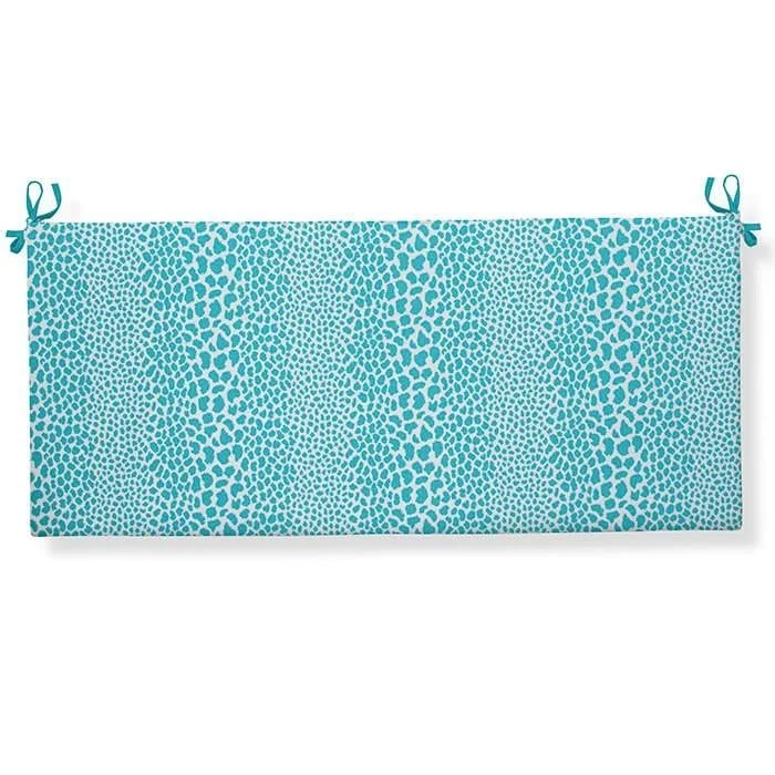 Don't Be Catty Aqua Bench Cushion With Ties 45 x 18 x 3