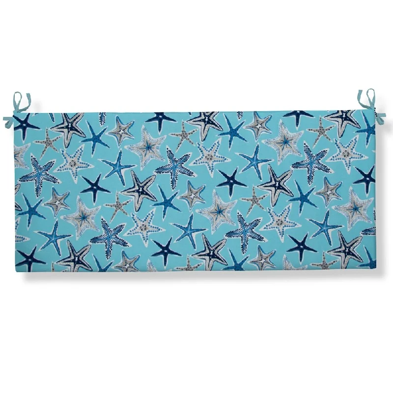 Glasgow Starfish Flat Bench/Swing Cushion with Ties by Havenside Home