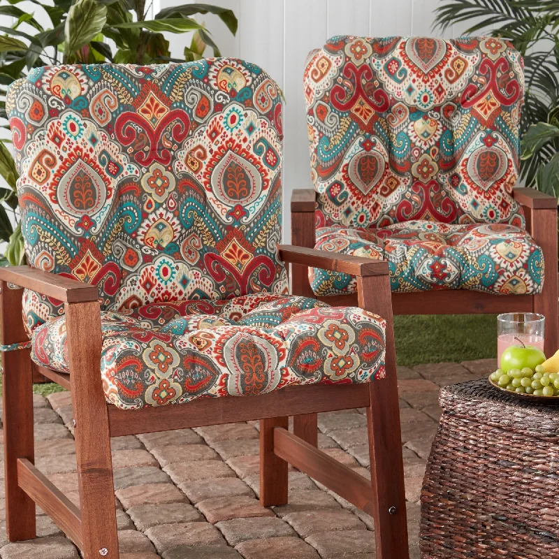 Greendale 21 x 42-inch Multicolor Outdoor Dining Chair Cushion (Set of 2) (Cushions Only)