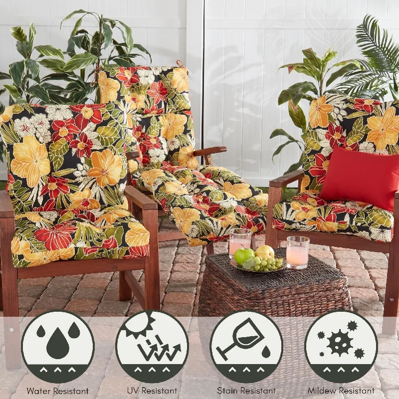 Greendale Home Fashions Aloha Floral Outdoor Chaise Lounge Cushion