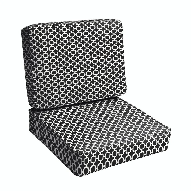 Hadley II Black Chainlink Indoor/ Outdoor Corded Chair Cushion Set