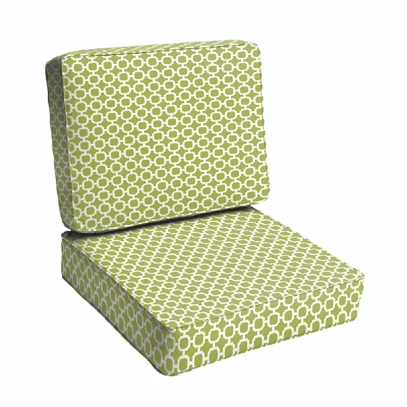 Hadley III Pear Green Chainlink Indoor/ Outdoor Corded Chair Cushion Set