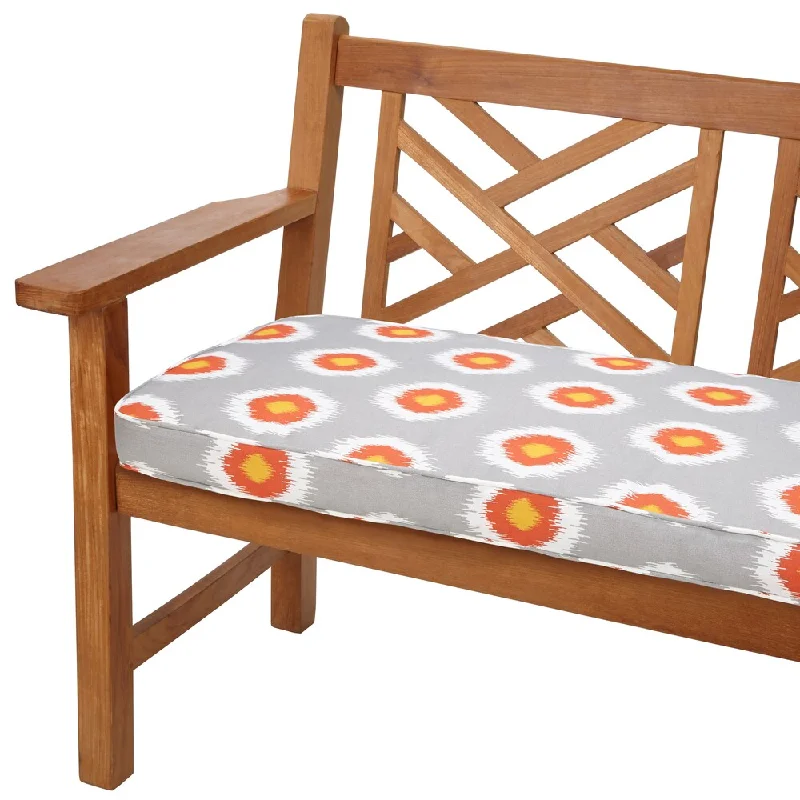 Ikat Citrus Dots 48-inch Indoor/ Outdoor Corded Bench Cushion