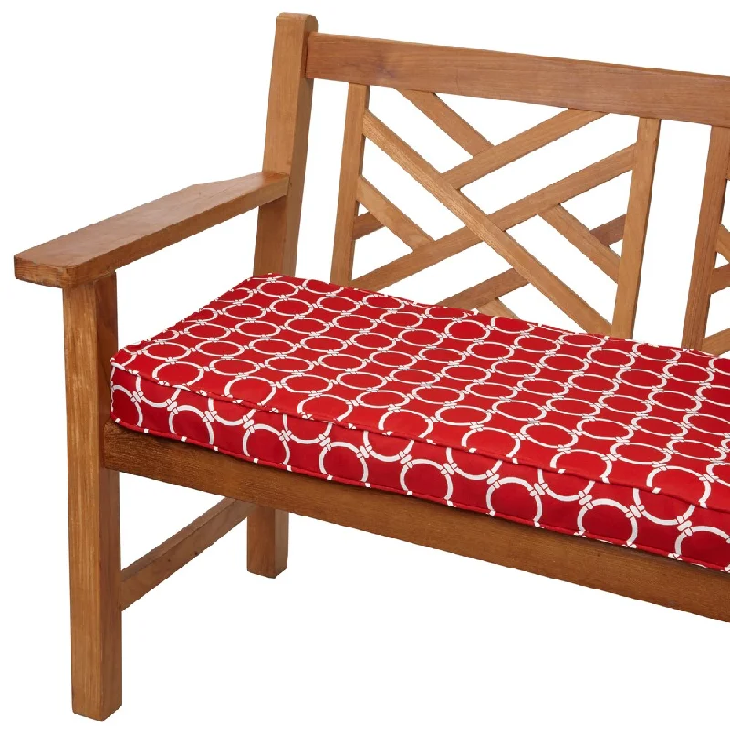 Linked Red 60-inch Indoor/ Outdoor Corded Bench Cushion