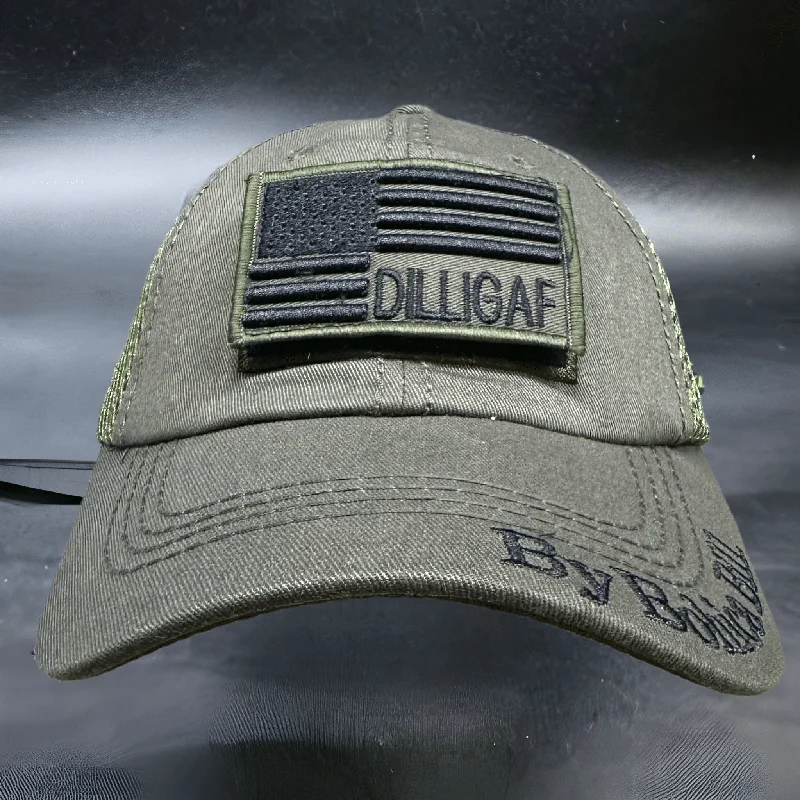 Olive Two Toned USA Mesh Dilligaf Hat