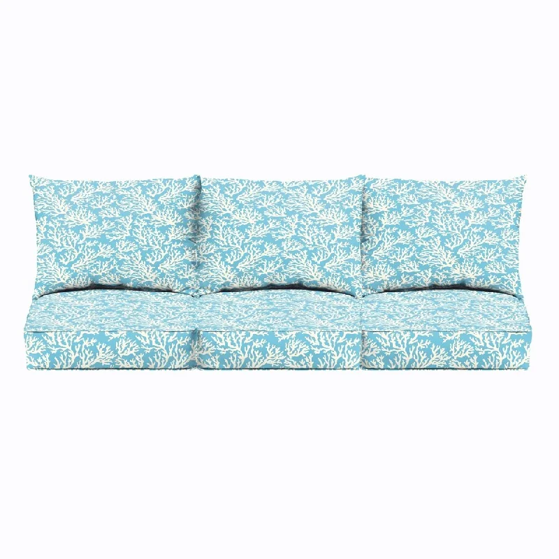 Sloane Aqua Reef Indoor/ Outdoor Cushion and Pillow Sofa Set