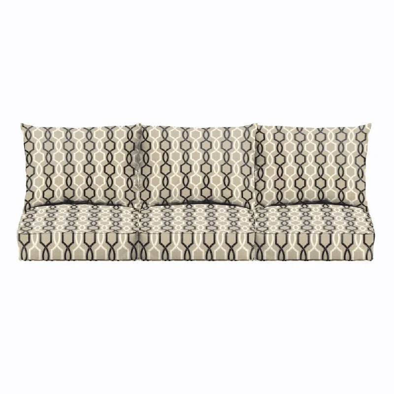 Sloane Black and Tan Indoor/ Outdoor Cushion and Pillow Sofa Set