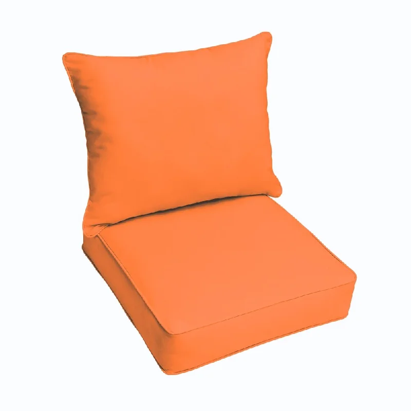 Sloane Bright Orange Indoor/ Outdoor Corded Chair Cushion And Pillow Set