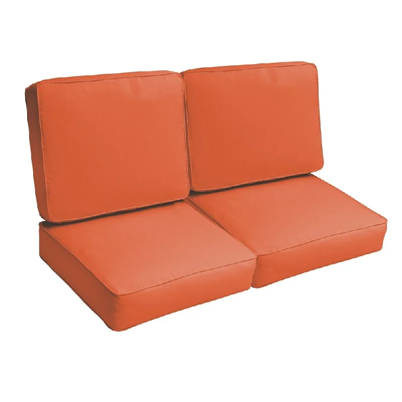 Sloane Mandarin Orange 47-inch Indoor/ Outdoor Corded Loveseat Cushion Set