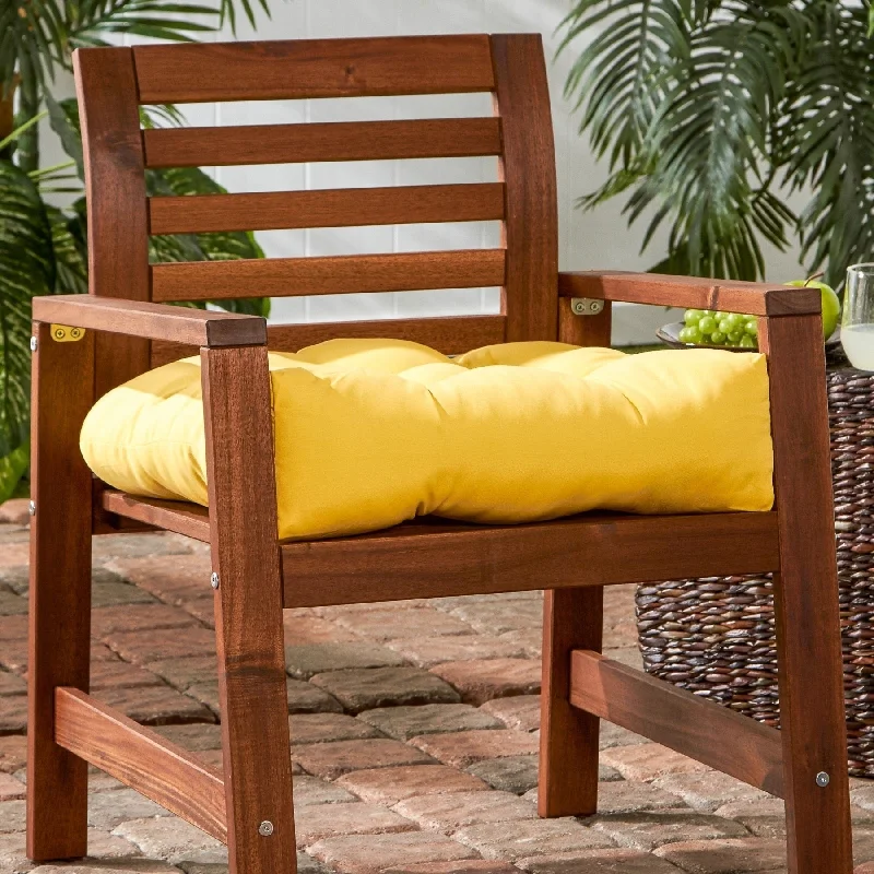 Sunbeam Yellow 20-inch Outdoor Chair Cushion by Greendale Home Fashions - 20w x 20l