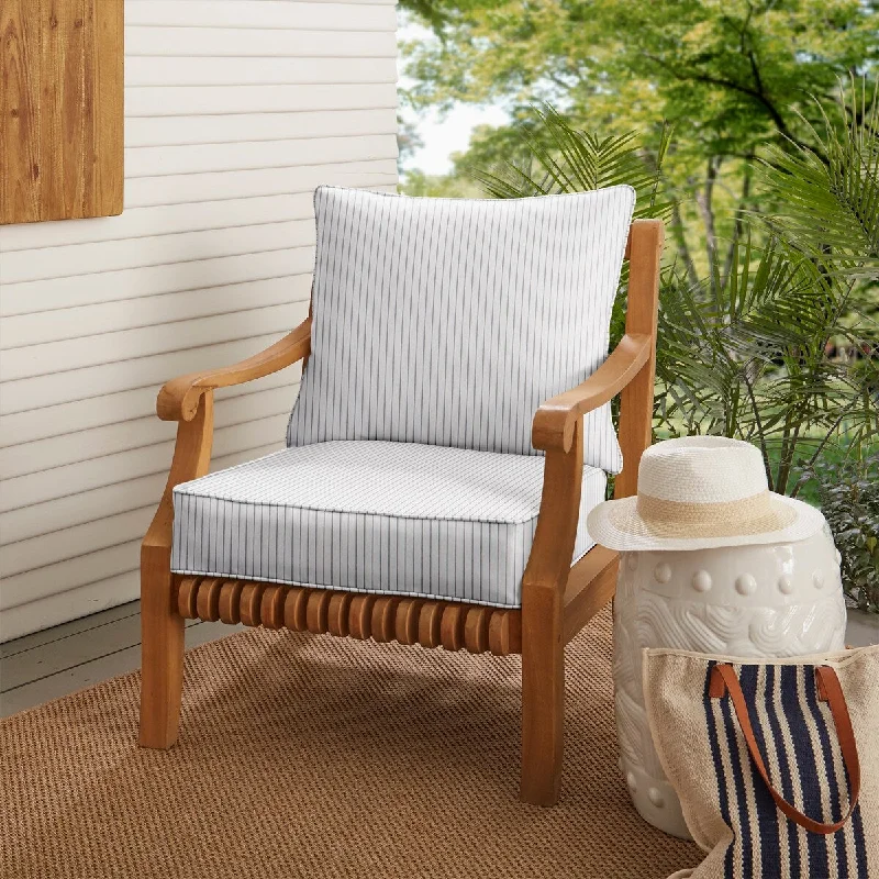 Sunbrella Scale Cloud Indoor/ Outdoor Chair Cushion Set