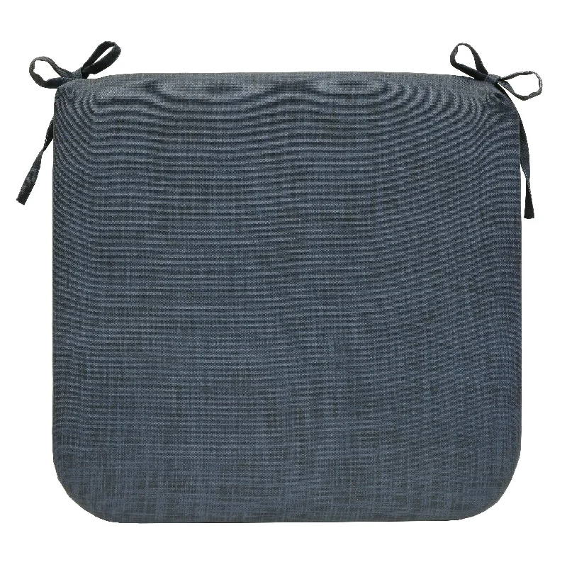 Urban Chic Solid Textured Print Outdoor Seat Cushion 18 x 19 in Navy - 18" x 19"