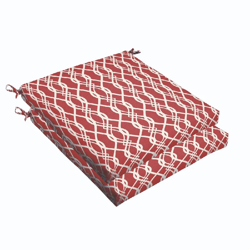 Wavy Red 19 x 2.5-inch Chair Cushion - Bristol (Set of 2)