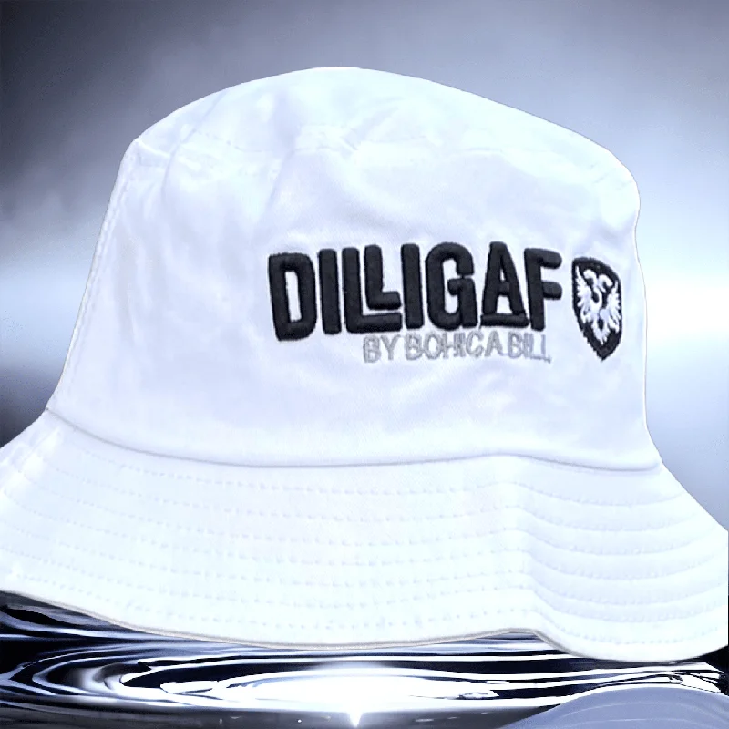 White w/ Black Alpha Bucket Hat