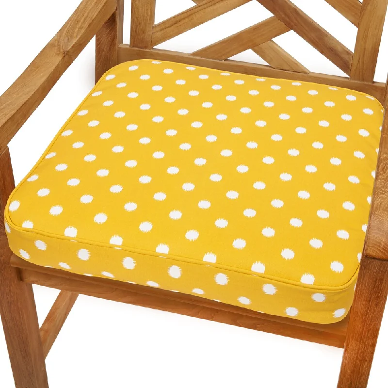 Yellow Dots 19-inch Indoor/ Outdoor Corded Chair Cushion