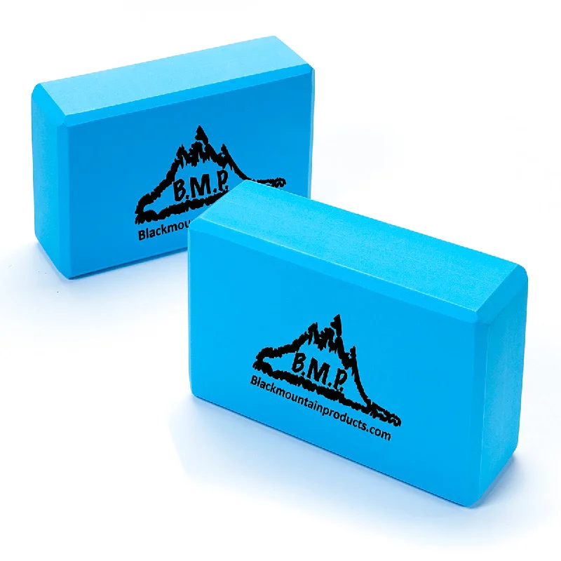 Black Mountain Products Set of Two Yoga Blocks 3" x 6"x 9" Blue